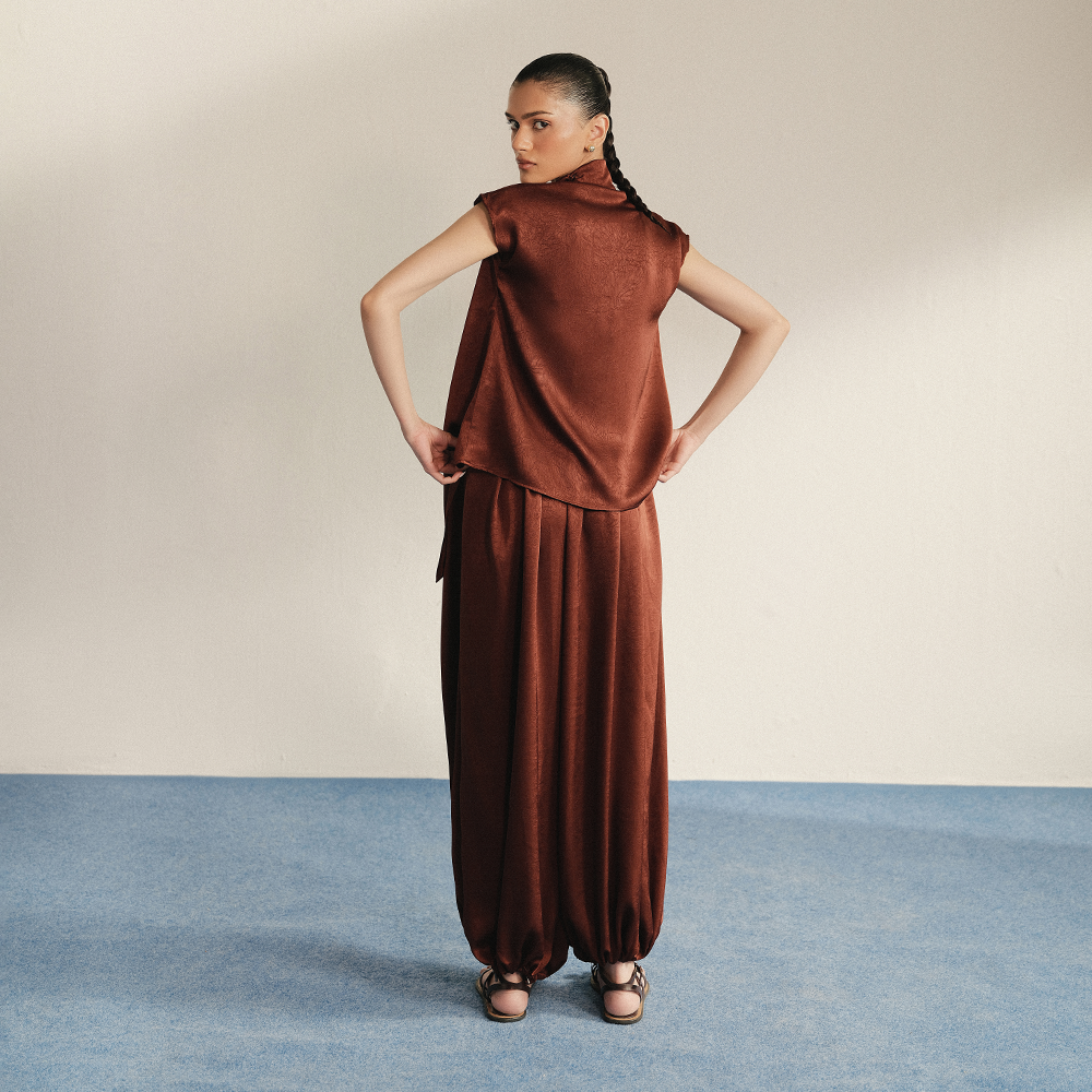 TERRACOTTA ASYMMETRIC DRESS