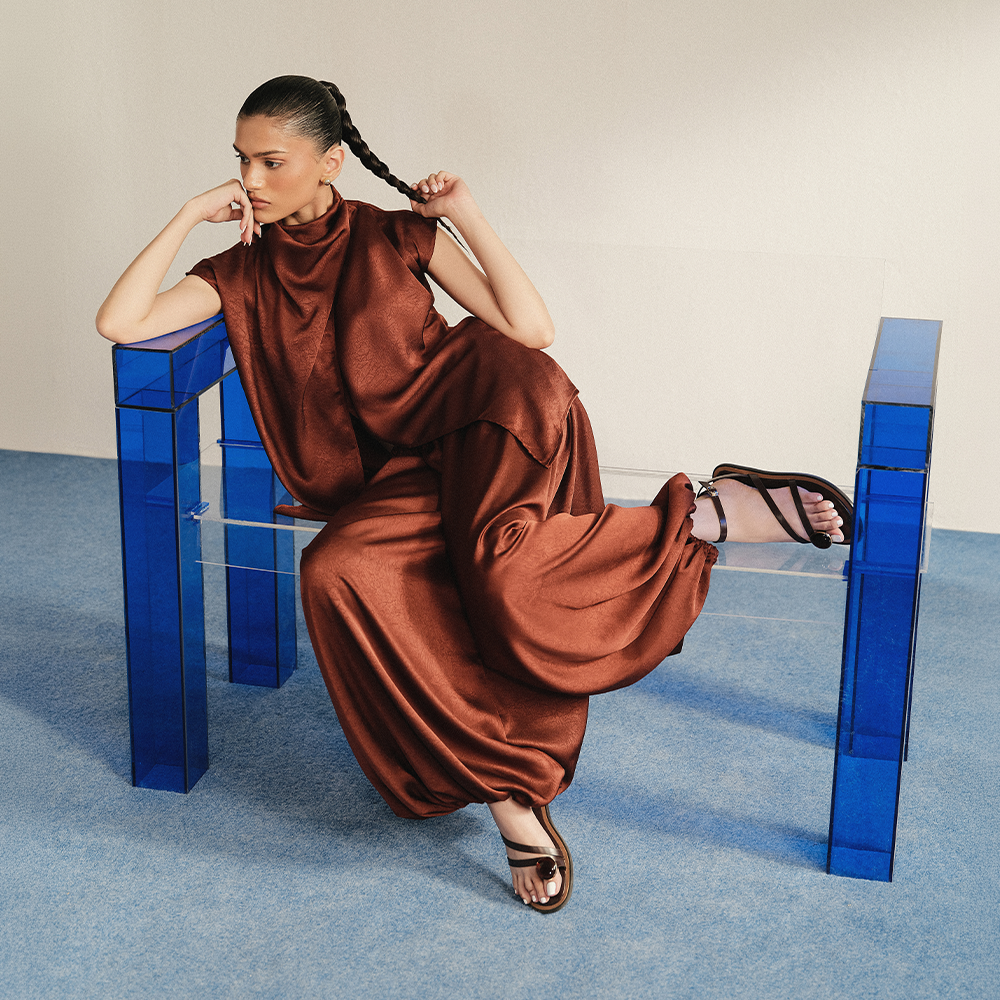 TERRACOTTA ASYMMETRIC DRESS